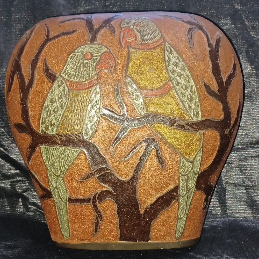 Vintage Brass Cloisonne Vase